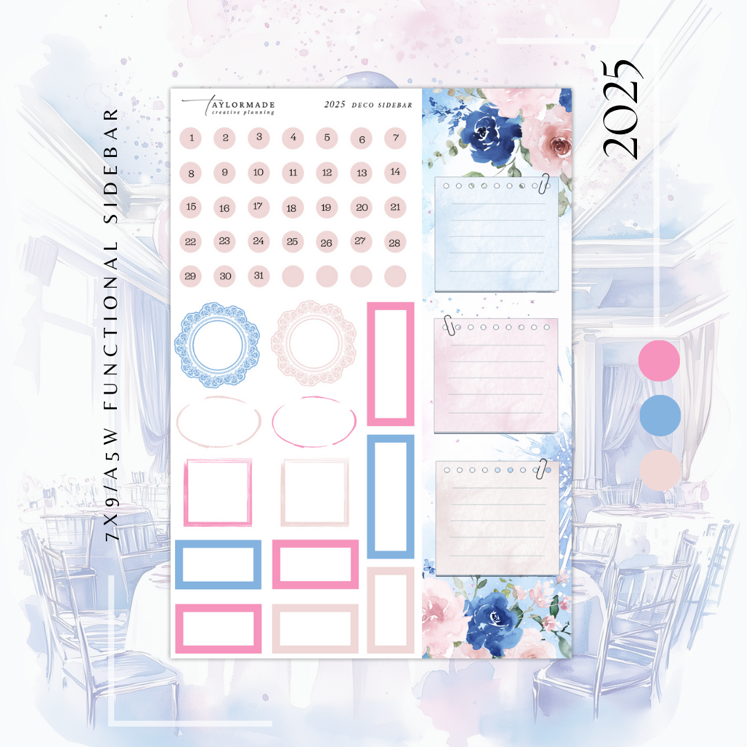 2025 -  Silver Foiled January Monthly Planner Sticker Kit
