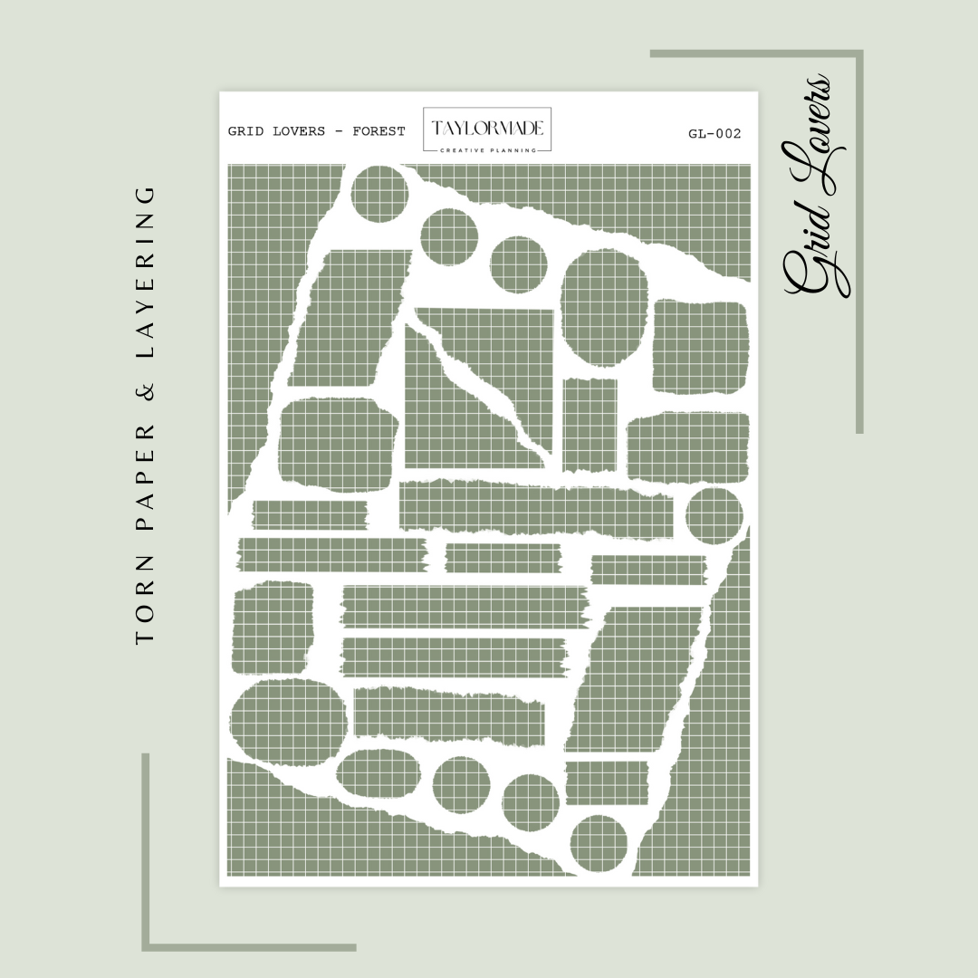 GL002 - Forest - Grid Lovers Torn Strips and Layering