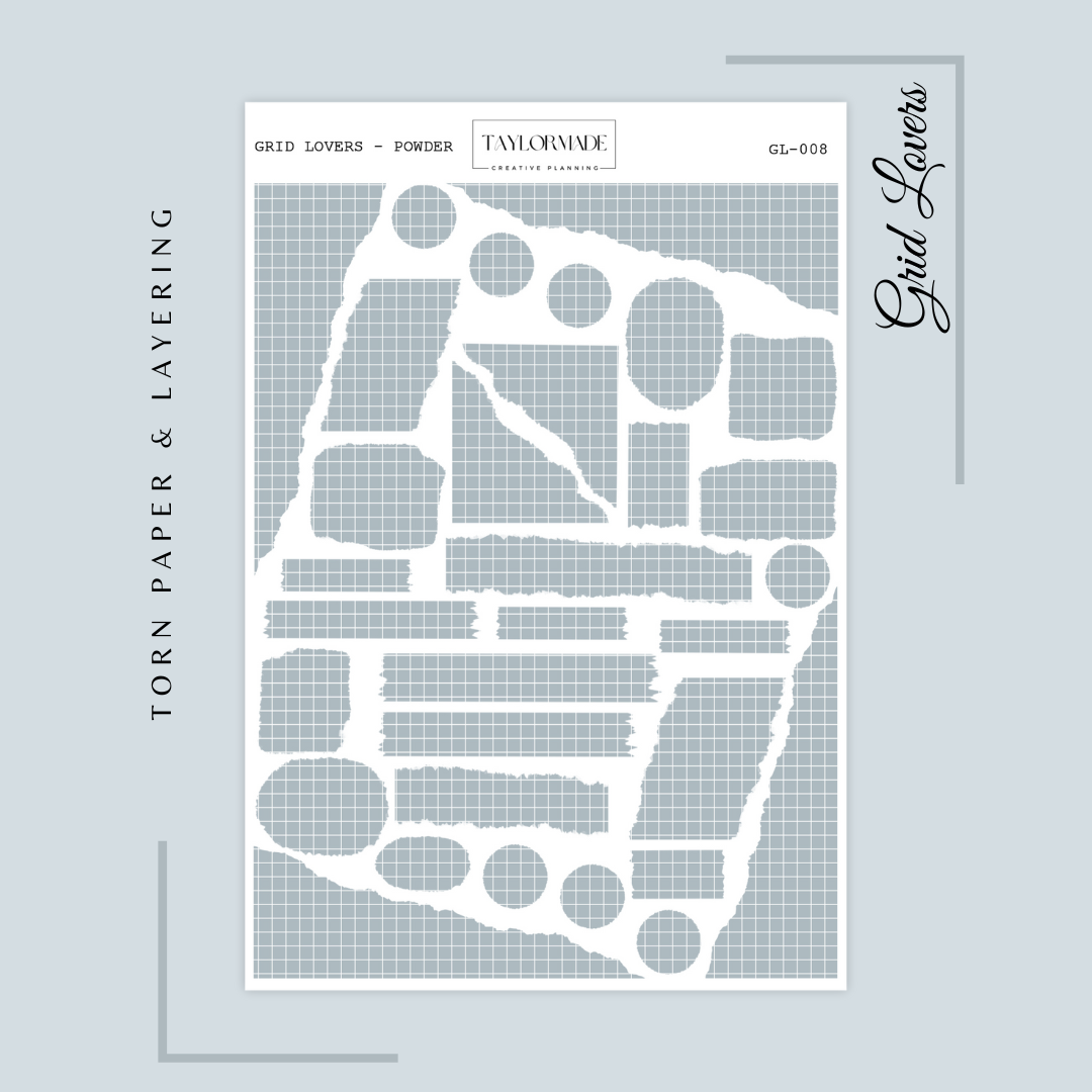 GL008 - Powder - Grid Lovers Torn Strips and Layering
