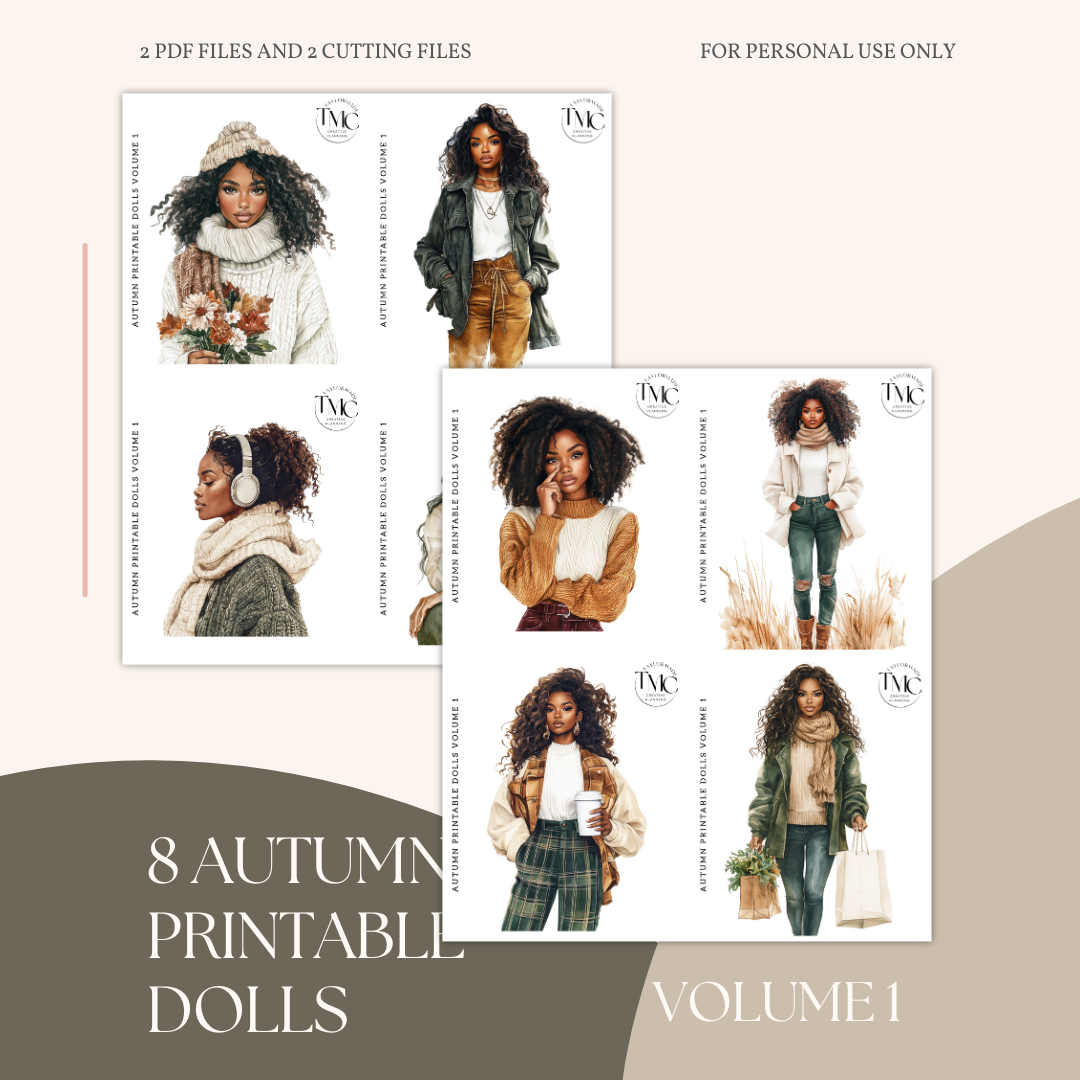 Autumn Printable Dolls Volume 1