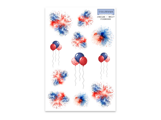 WK117 - Balloons and Fireworks - Jubilee Add-On Sheet