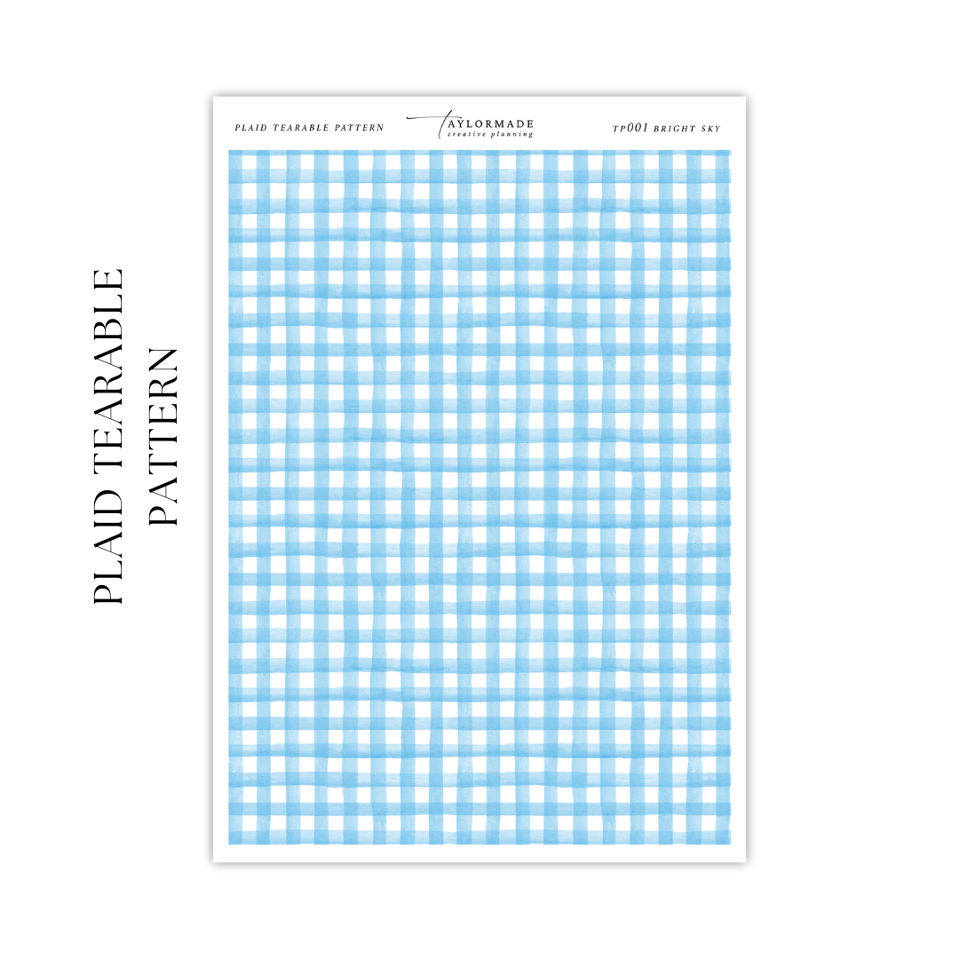 Plaid Tearable Pattern - Bright Sky