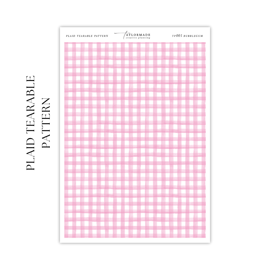 Plaid Tearable Pattern - Bubblegum