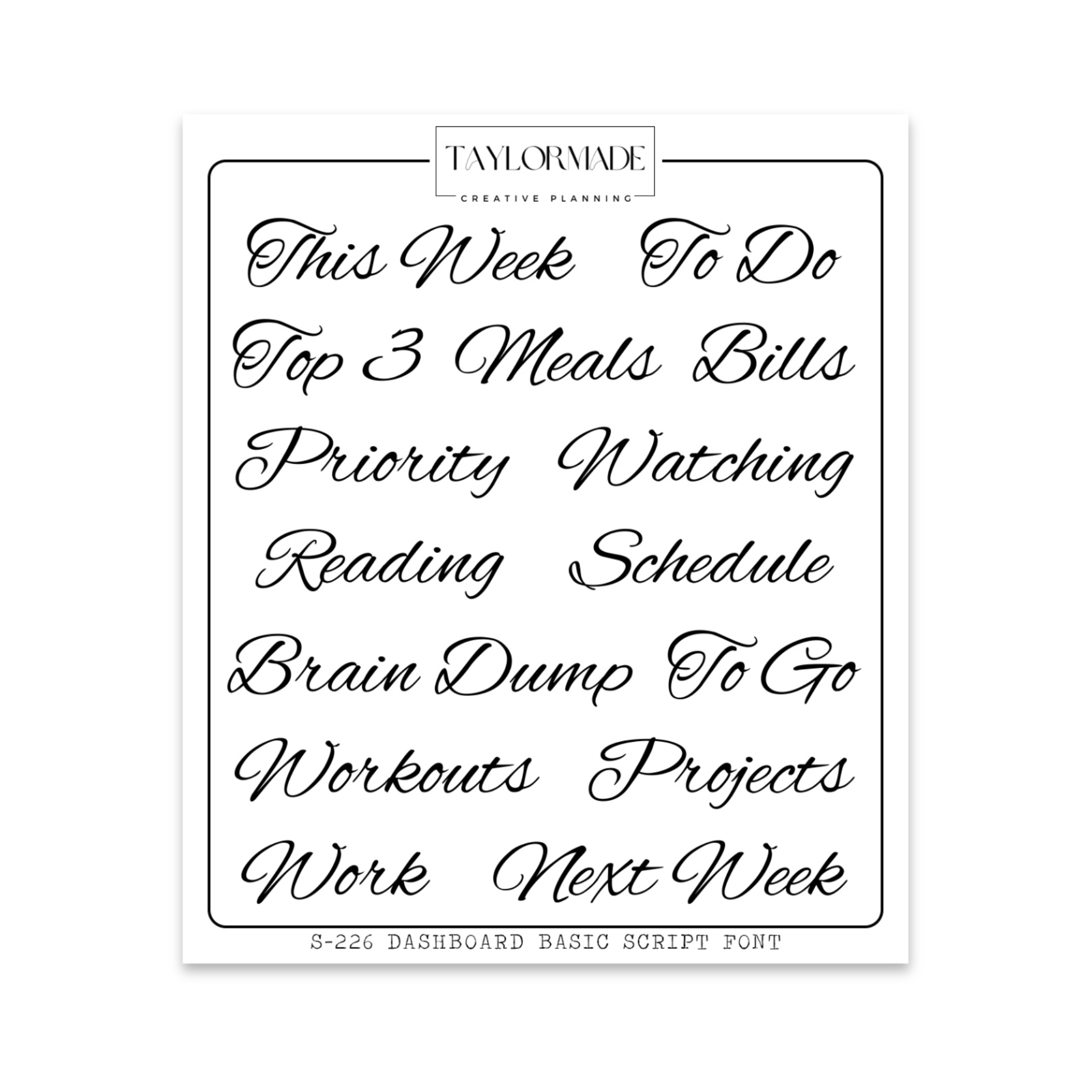 S226 Dashboard Basic Scripts Taylormade Creative Planning S226 dashboard basic scripts taylormade creative planning