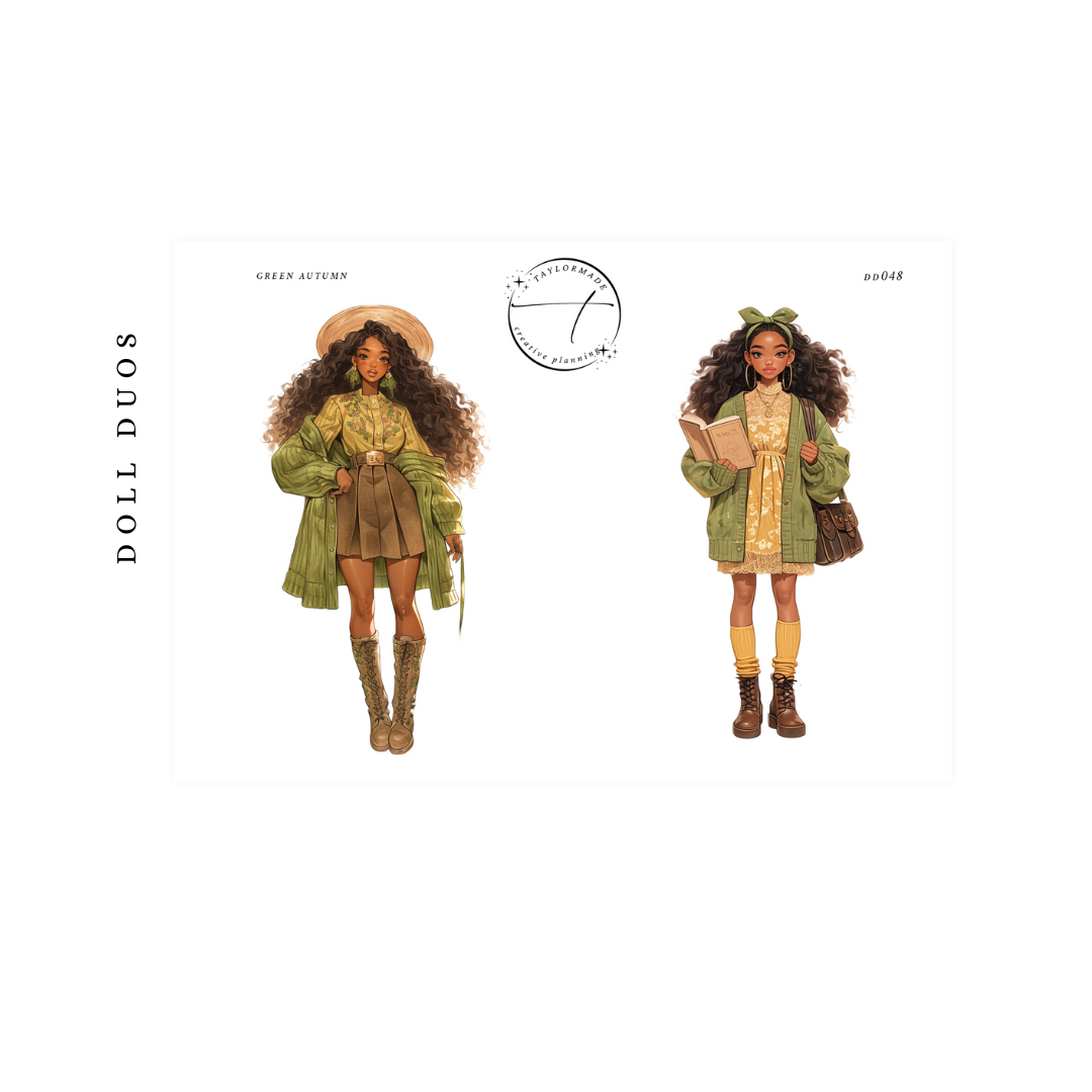 DD-048 Green Autumn Fashion Doll Duos