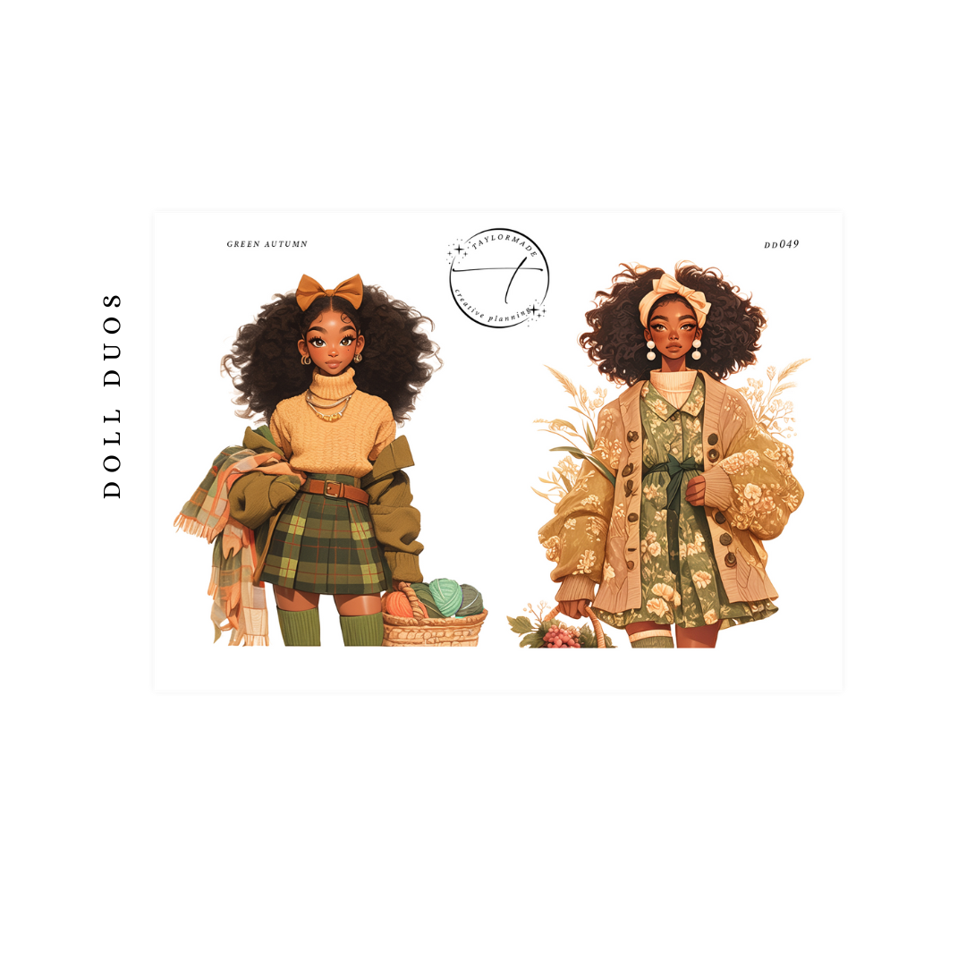 DD-049 Green Autumn Fashion Doll Duos