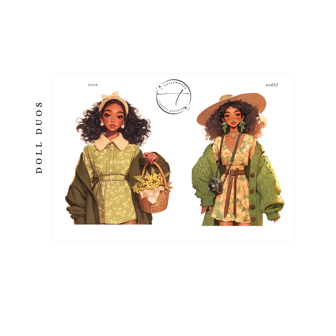 DD-052 Green Autumn Fashion Doll Duos