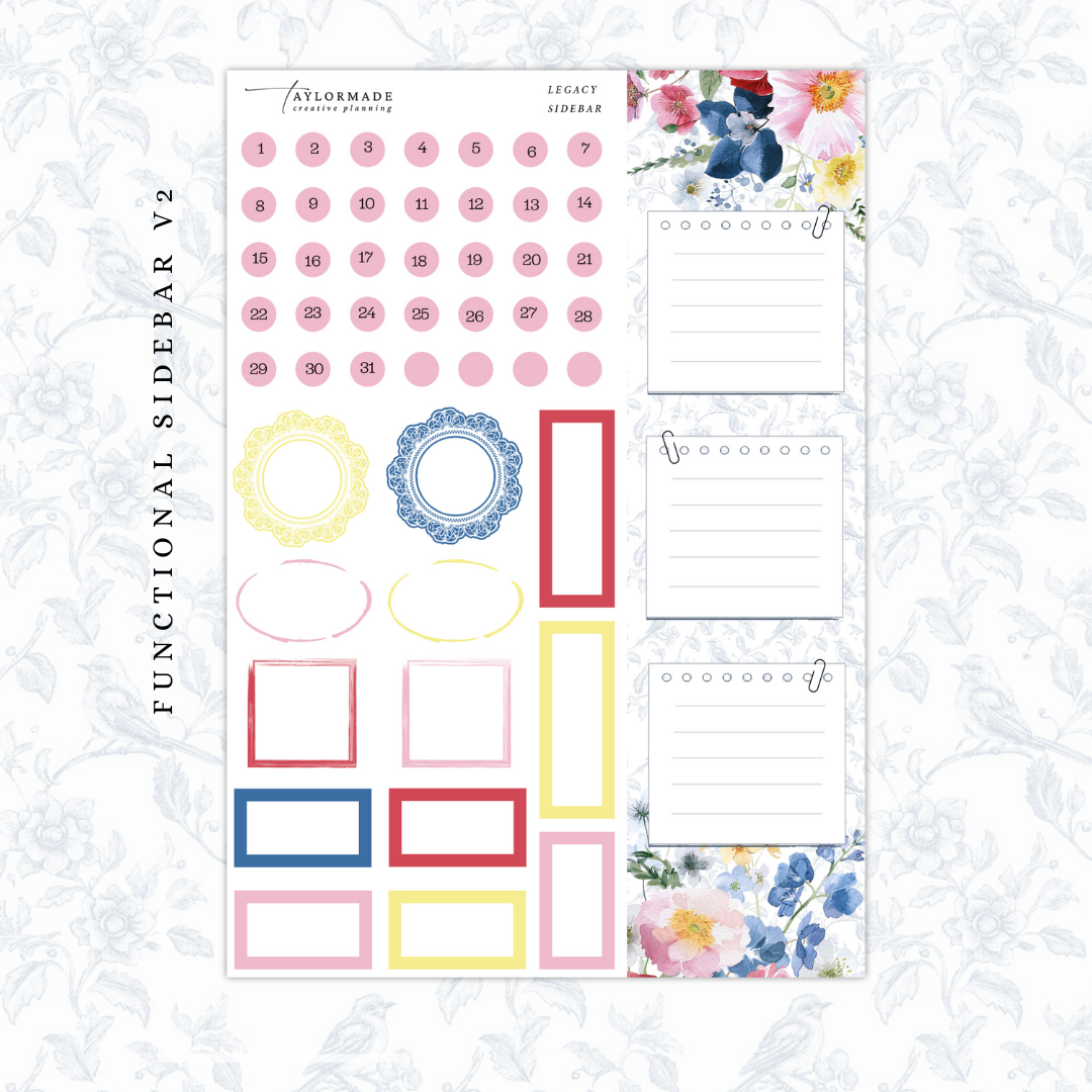 Legacy -  Light Gold Foiled June Monthly Planner Sticker Kit (A5W/7x9 Planners)