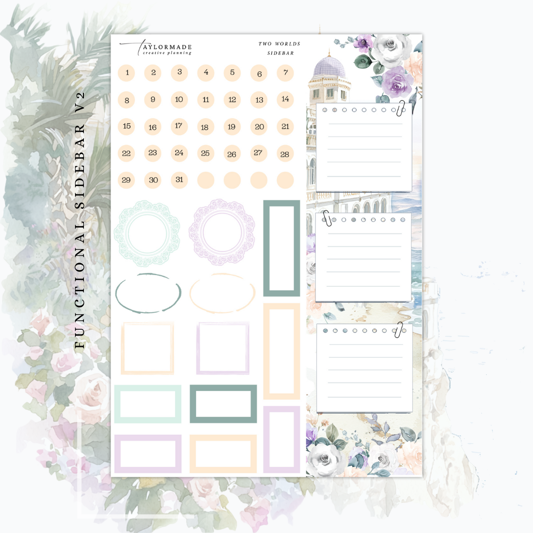 Two Worlds -  Holographic Foiled July Monthly Planner Sticker Kit (A5W/7x9 Planners)