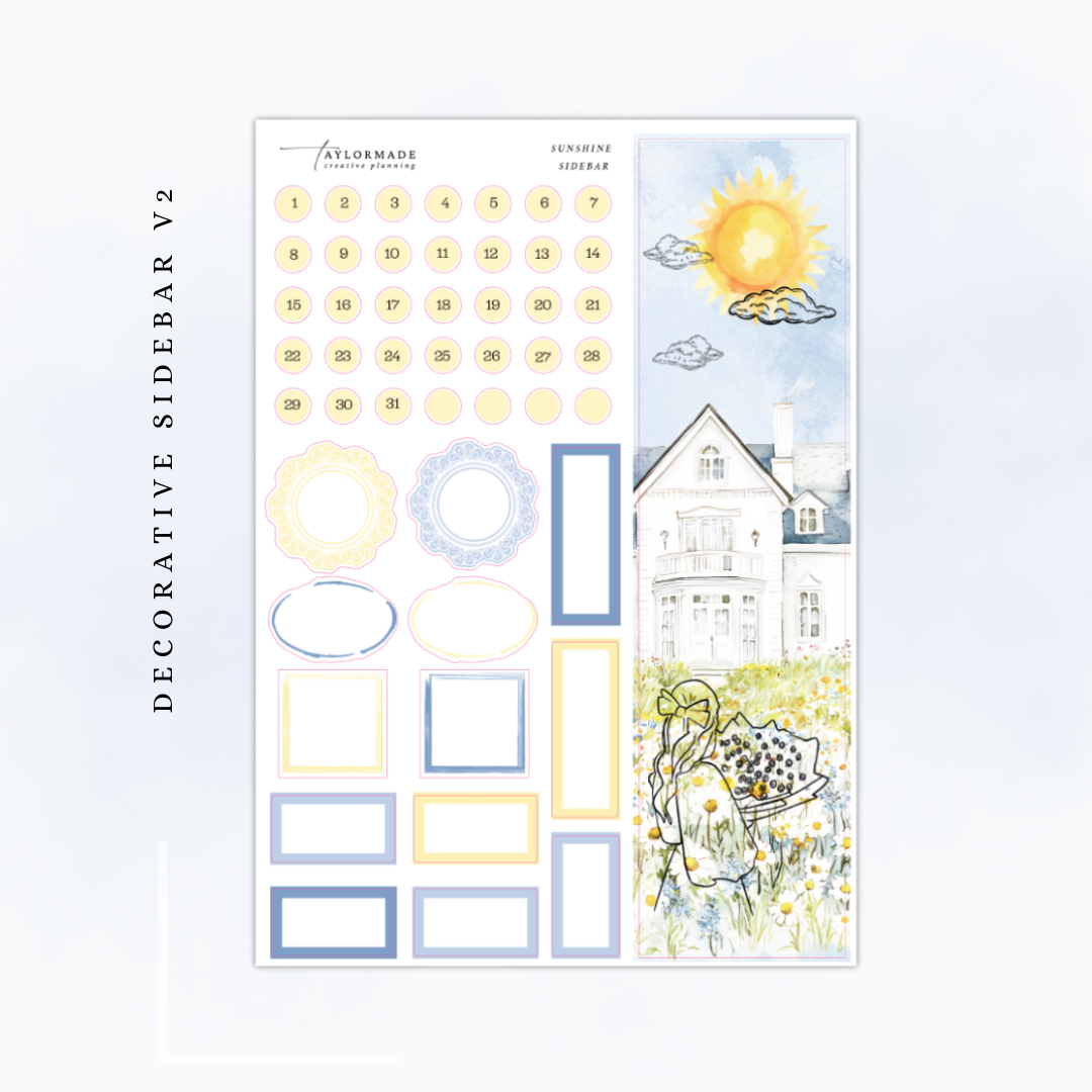 Sunshine -  Gold Foiled May Monthly Planner Sticker Kit (A5W/7x9 Planners)