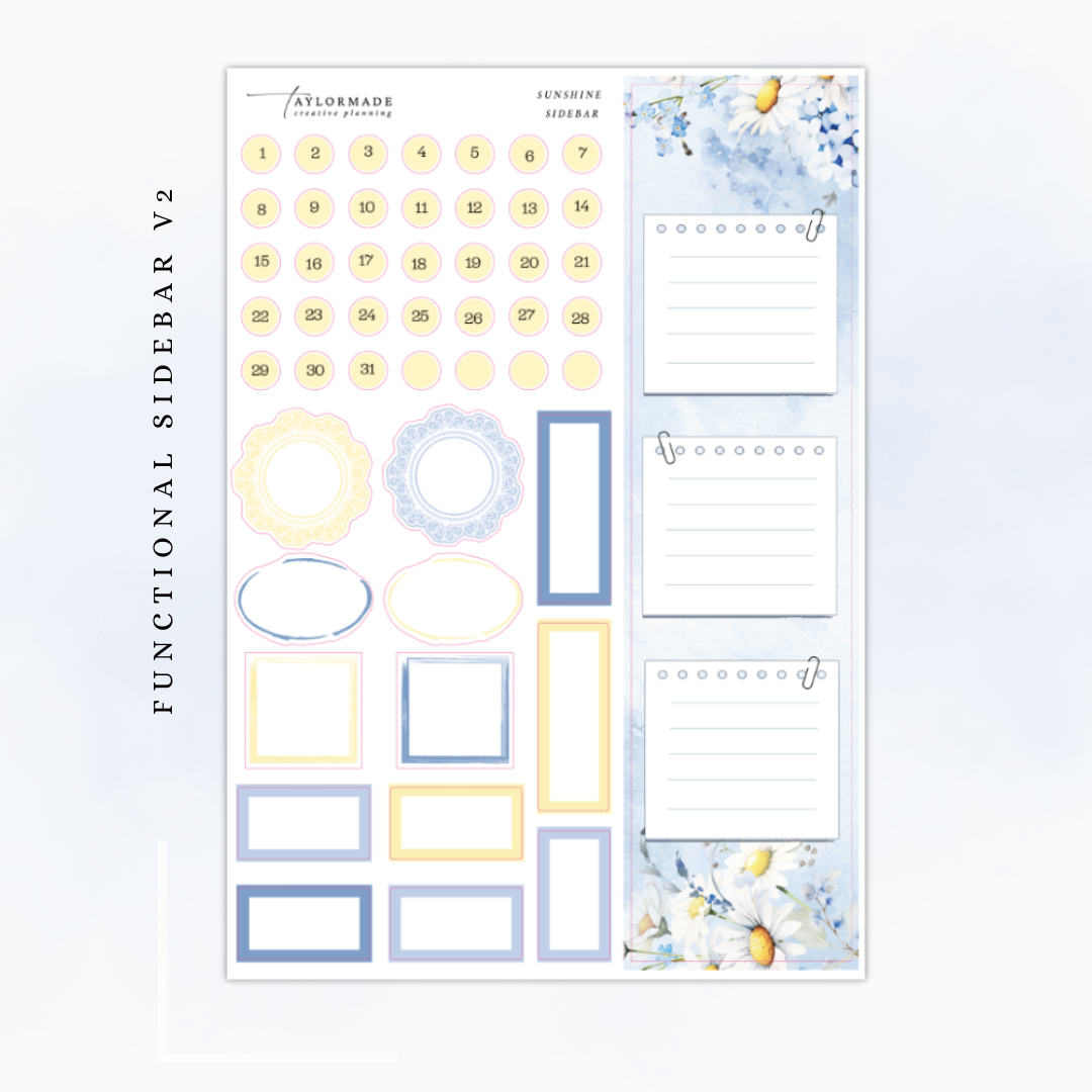 Sunshine -  Gold Foiled May Monthly Planner Sticker Kit (A5W/7x9 Planners)