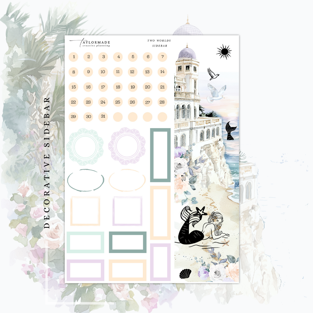 Two Worlds -  Holographic Foiled July Monthly Planner Sticker Kit (A5W/7x9 Planners)