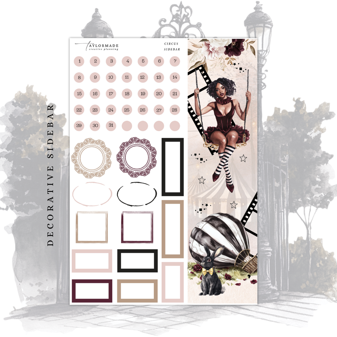 Circus -  October Monthly Planner Sticker Kit (A5W/7x9 Planners)