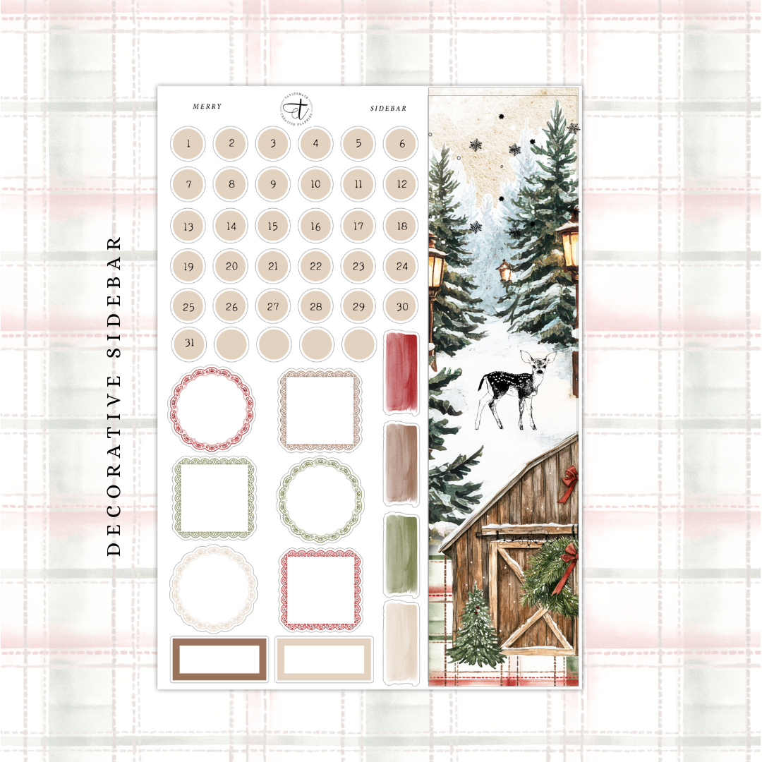 Merry -  December Monthly Planner Sticker Kit (A5W/7x9 Planners)