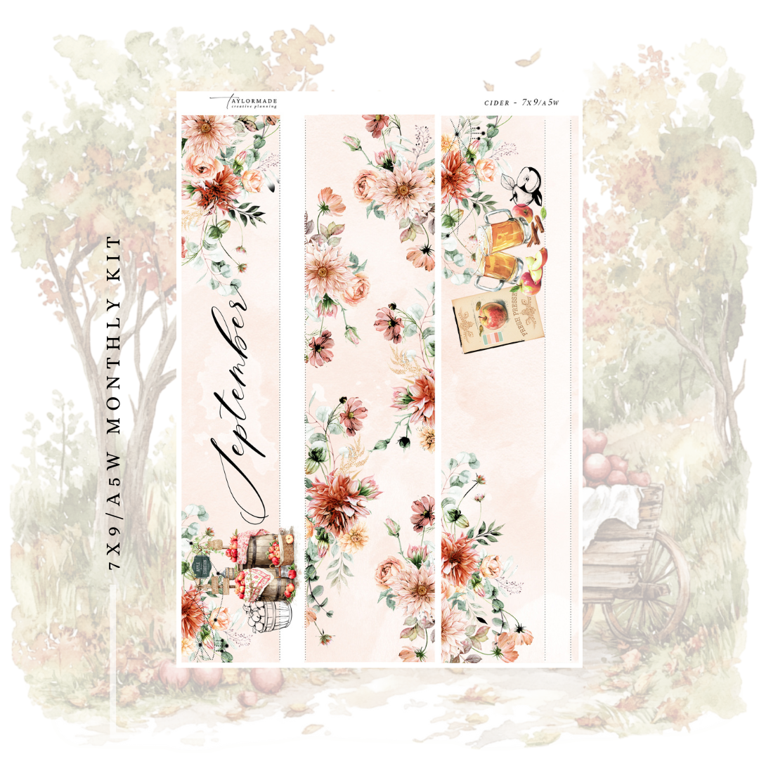 Cider -   September Monthly Planner Sticker Kit (A5W/7x9 Planners)
