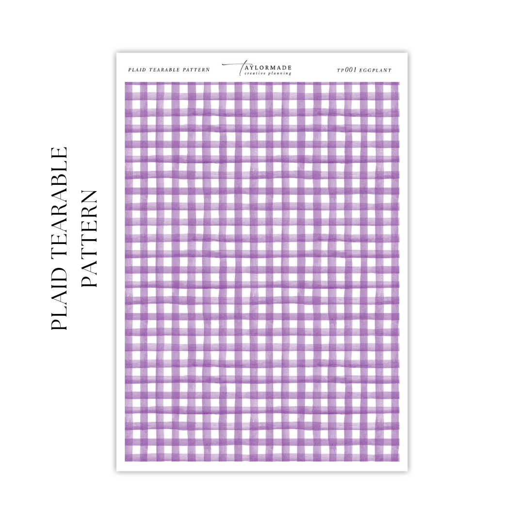 Plaid Tearable Pattern - Eggplant