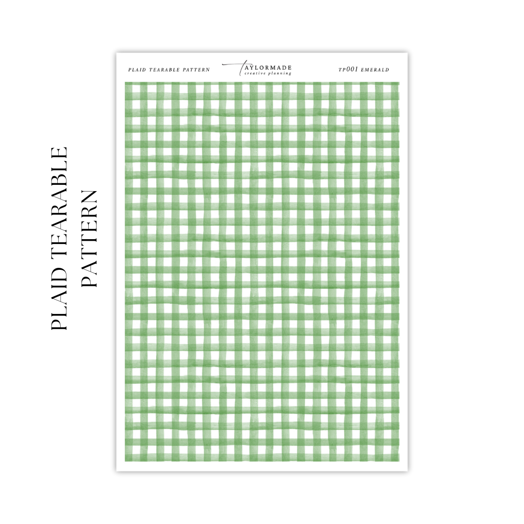 Plaid Tearable Pattern - Emerald