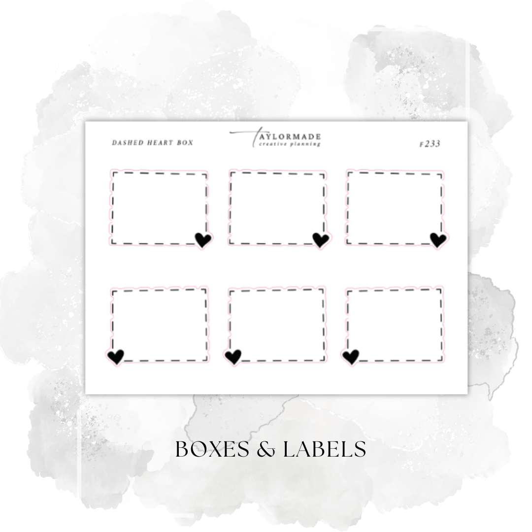 F233 - Foiled Dashed Heart Box