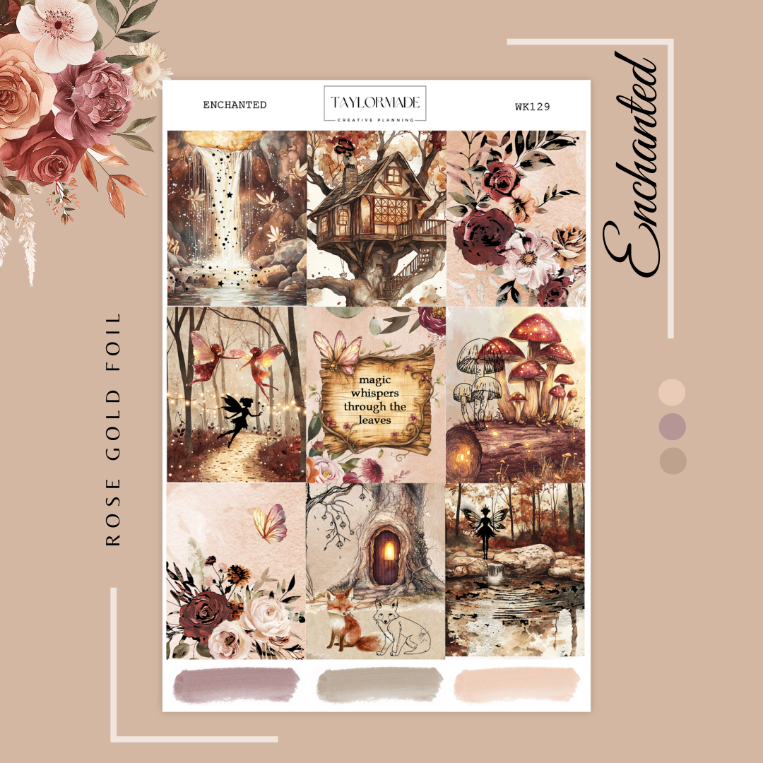 WK129 - Enchanted -  Rose Gold Foil Weekly Kit