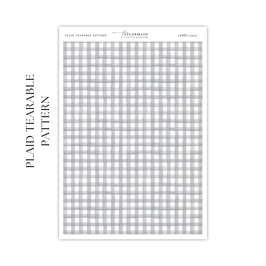 Plaid Tearable Pattern - Gray