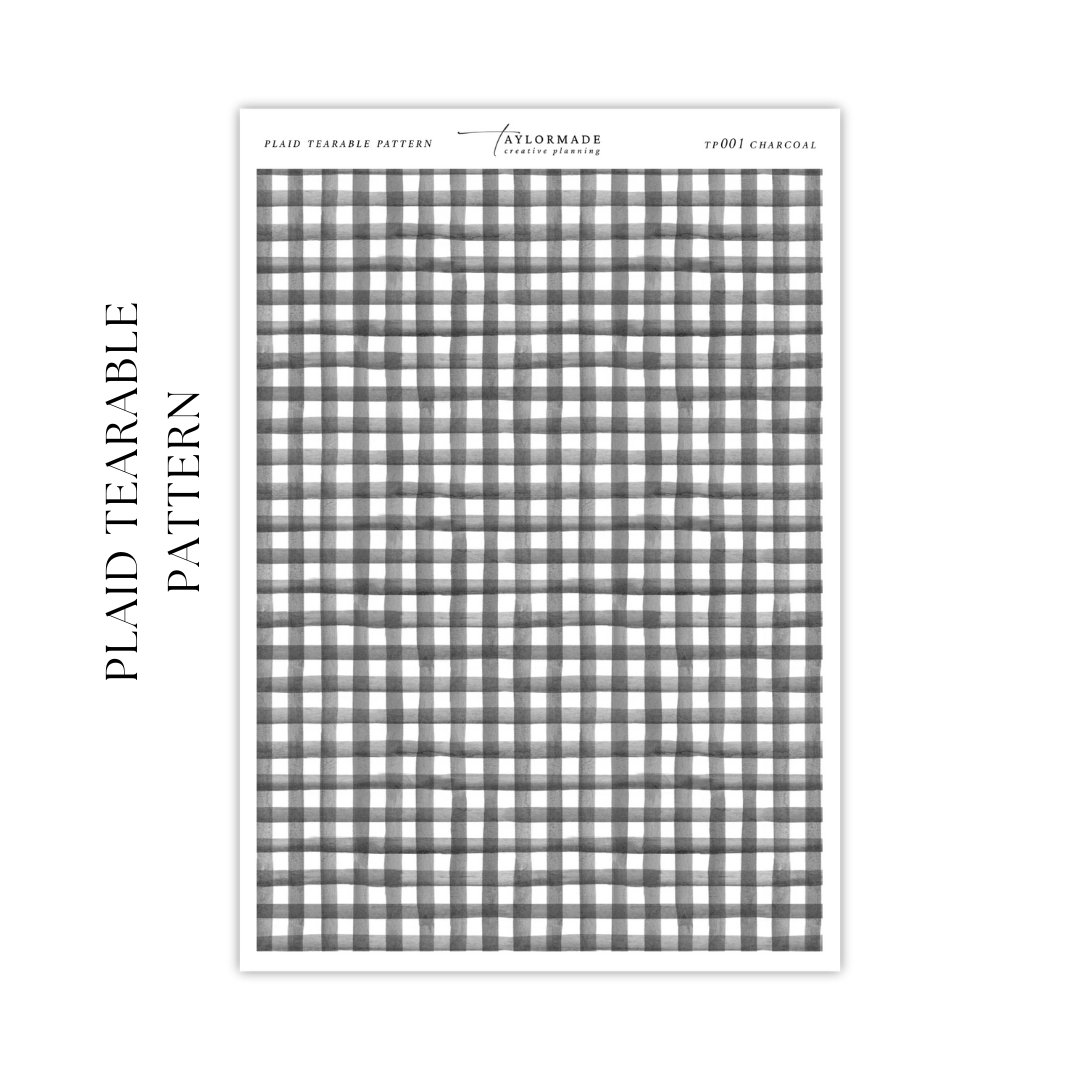 Plaid Tearable Pattern - Charcoal