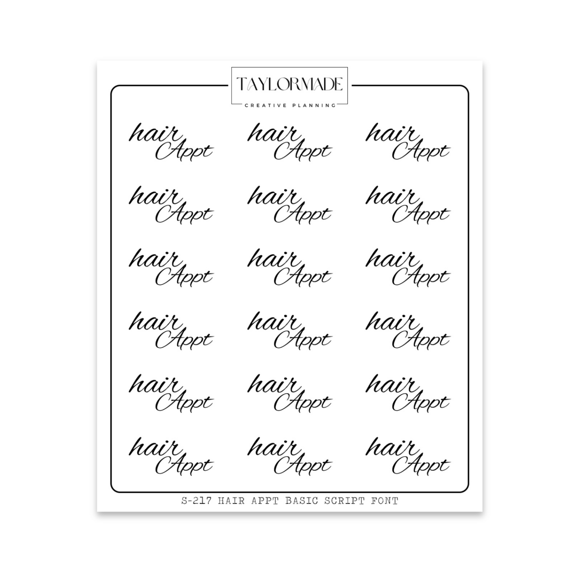S217 -Hair Appt Basic Script