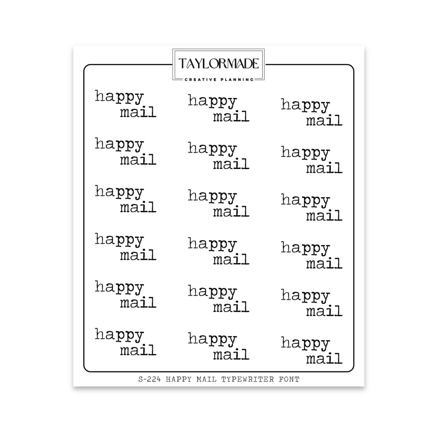 S224 - Happy Mail Typewriter Font