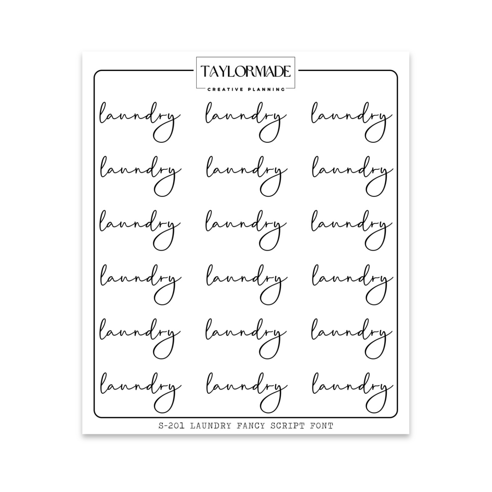 S201 - Laundry Fancy Script Font