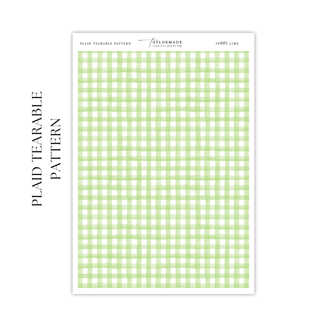 Plaid Tearable Pattern - Lime