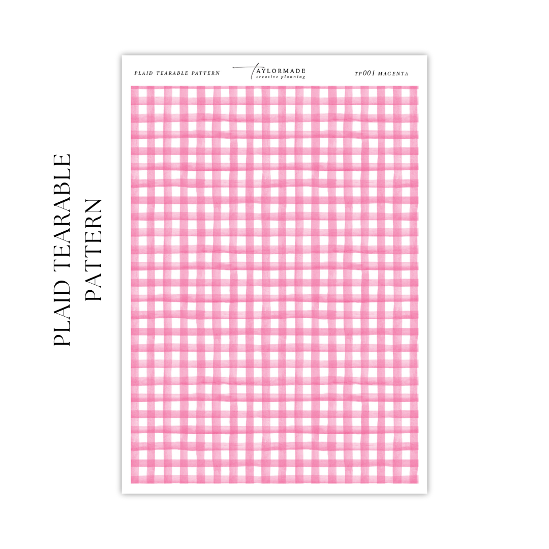 Plaid Tearable Pattern - Magenta