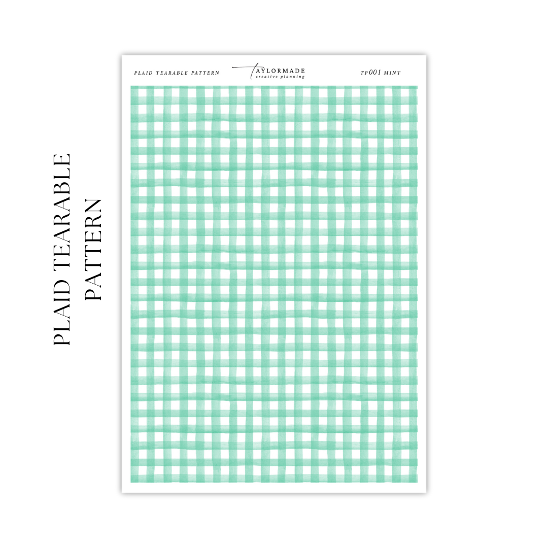 Plaid Tearable Pattern - Mint