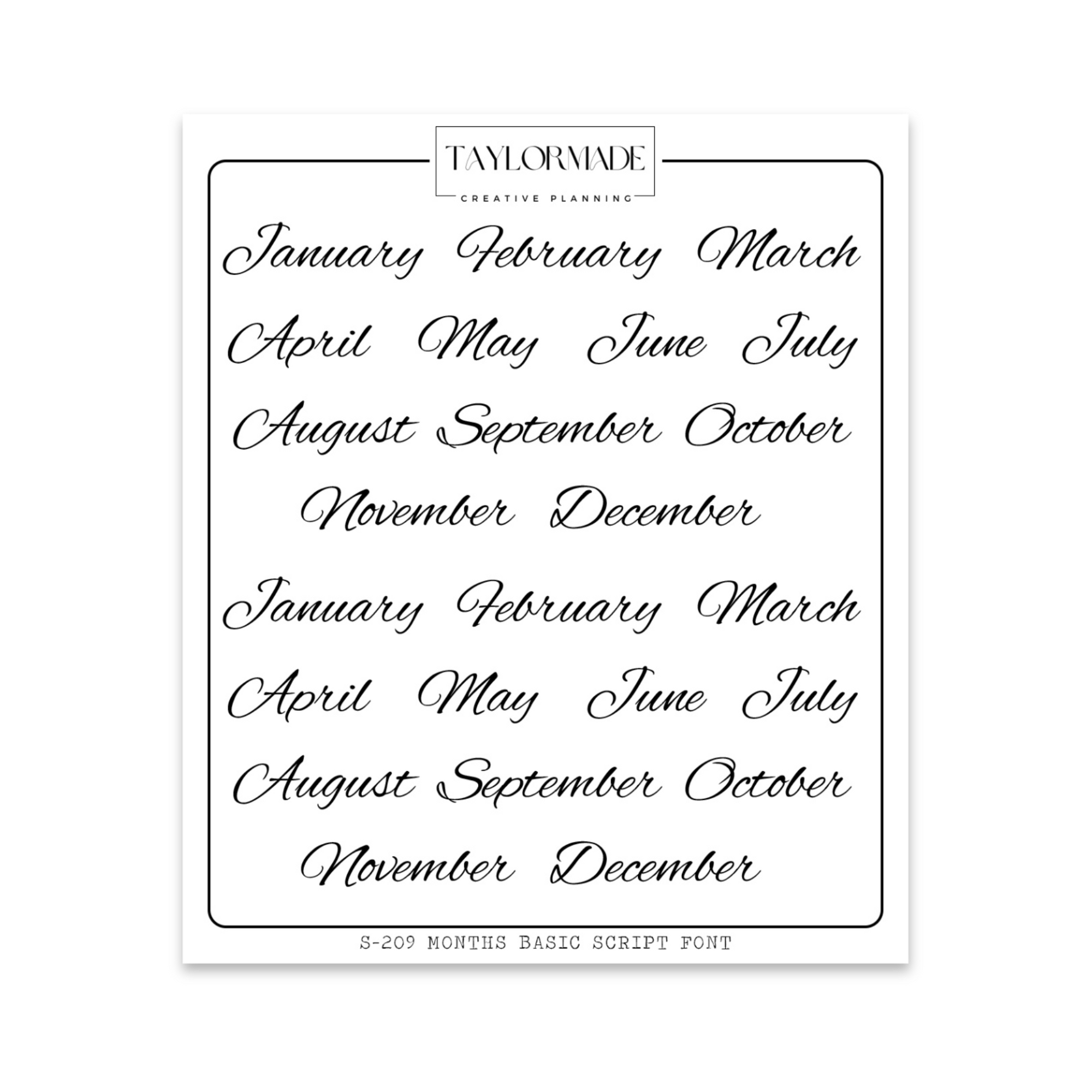 S209 - Months Basic Script