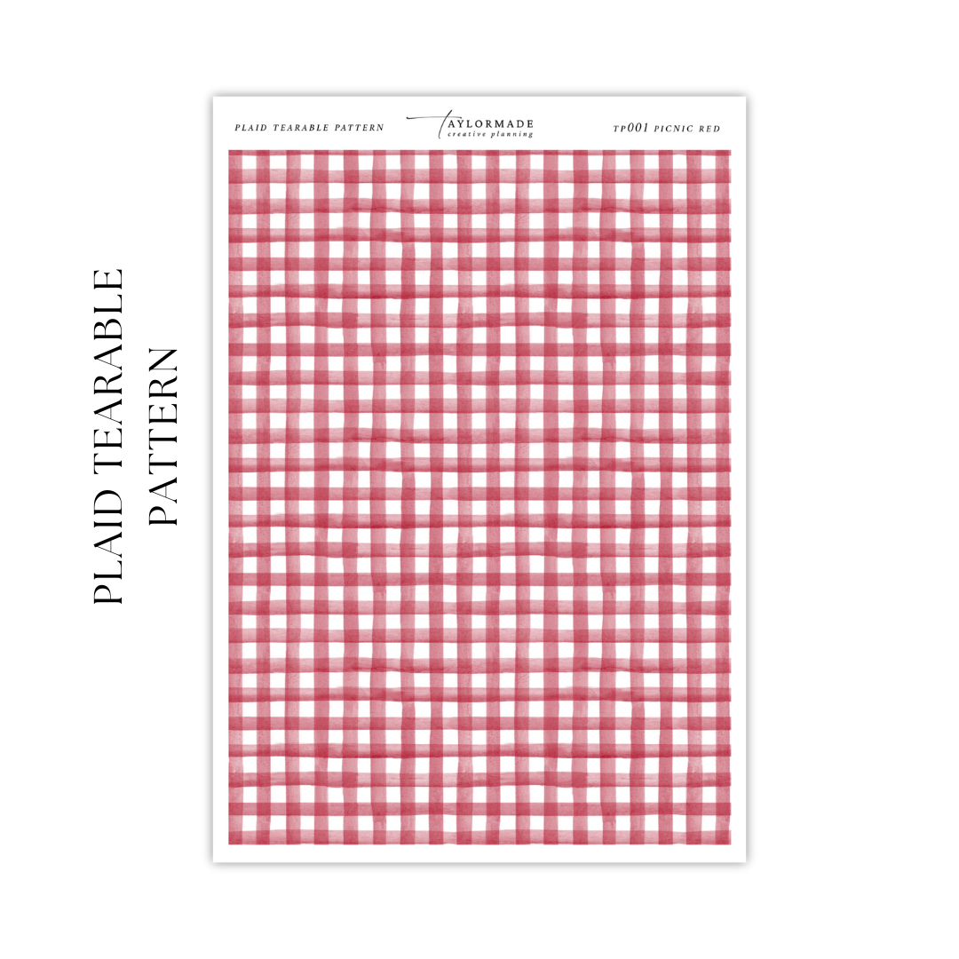 Plaid Tearable Pattern - Picnic Red
