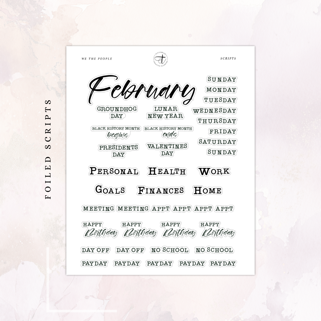We the People -  February Monthly Planner Sticker Kit