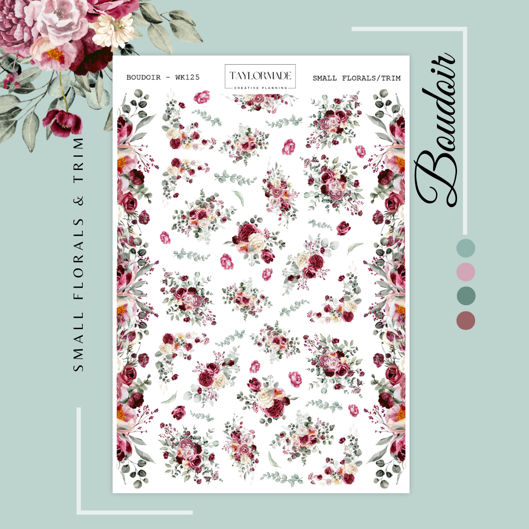 WK125 - Small Florals and Trim - Boudoir Add-On Sheet