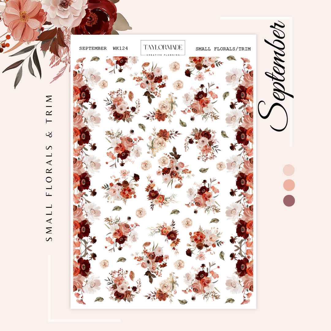 WK124 - Small Florals and Trim - September Add-On Sheet