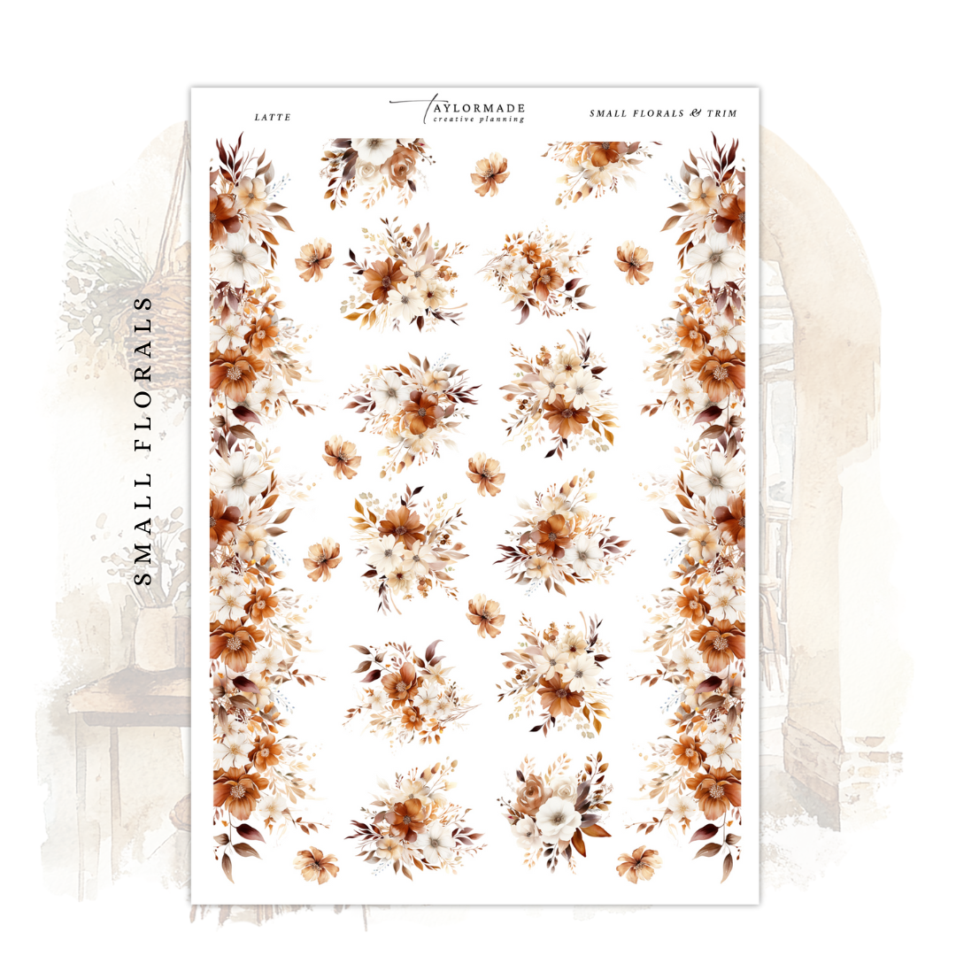 Latte - Small Florals & Trim