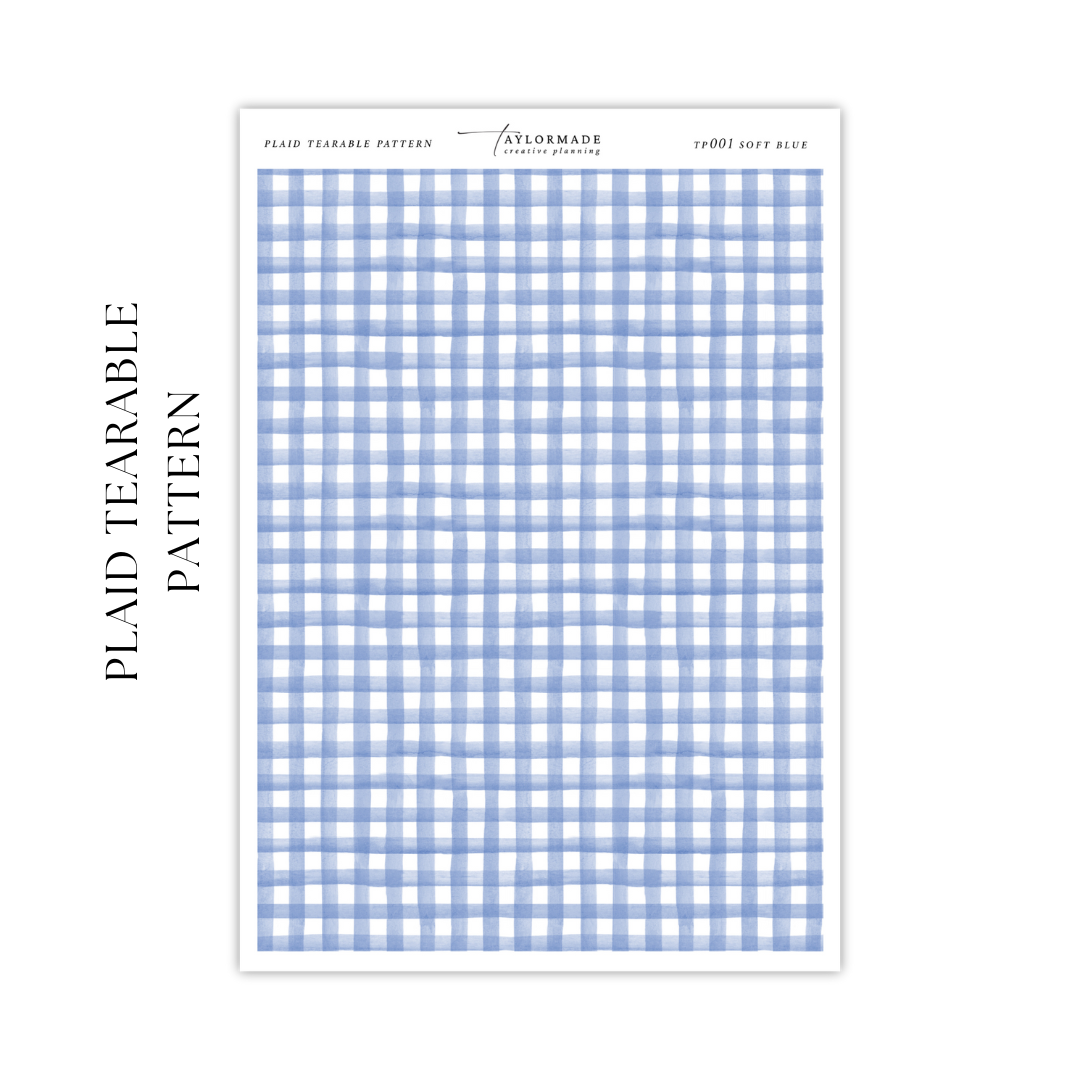 Plaid Tearable Pattern - Soft Blue