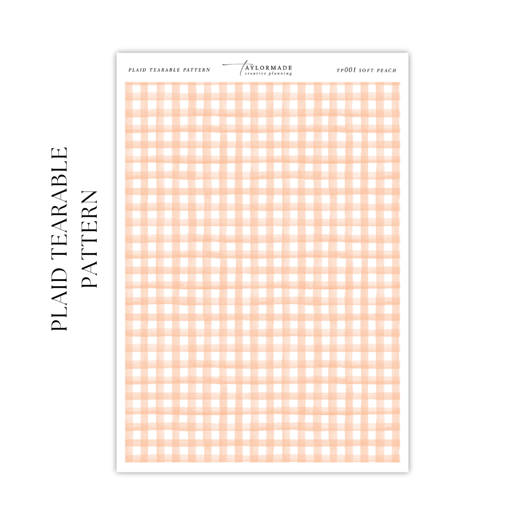 Plaid Tearable Pattern - Soft Peach