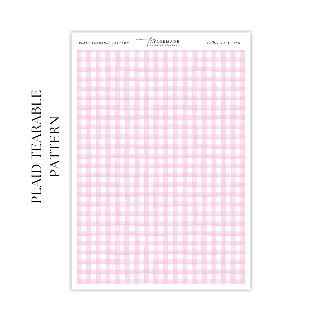 Plaid Tearable Pattern - Soft Pink