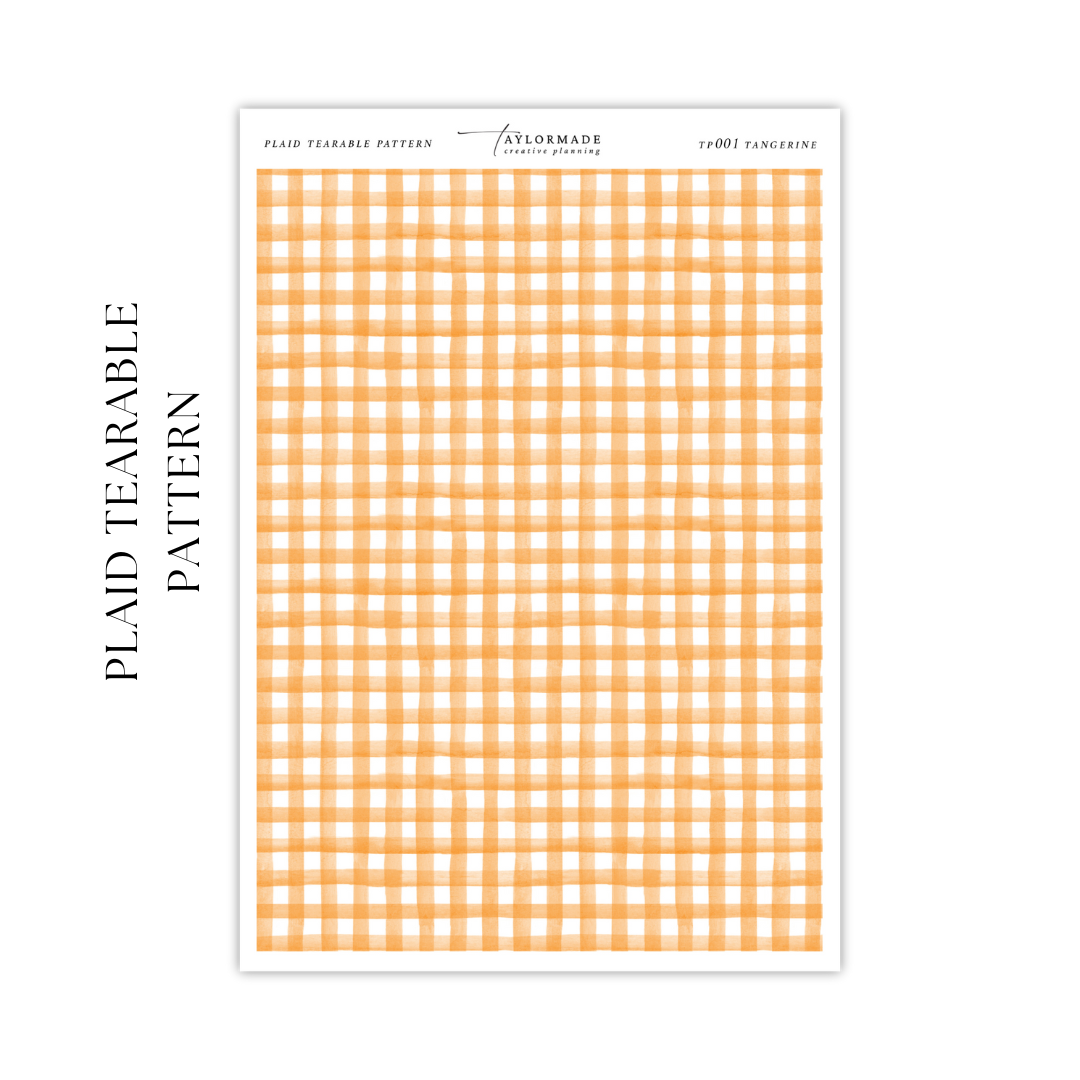 Plaid Tearable Pattern - Tangerine