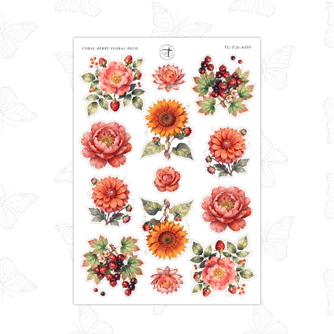 Coral Berry Floral Deco