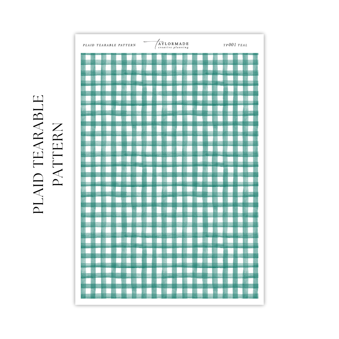 Plaid Tearable Pattern - Teal
