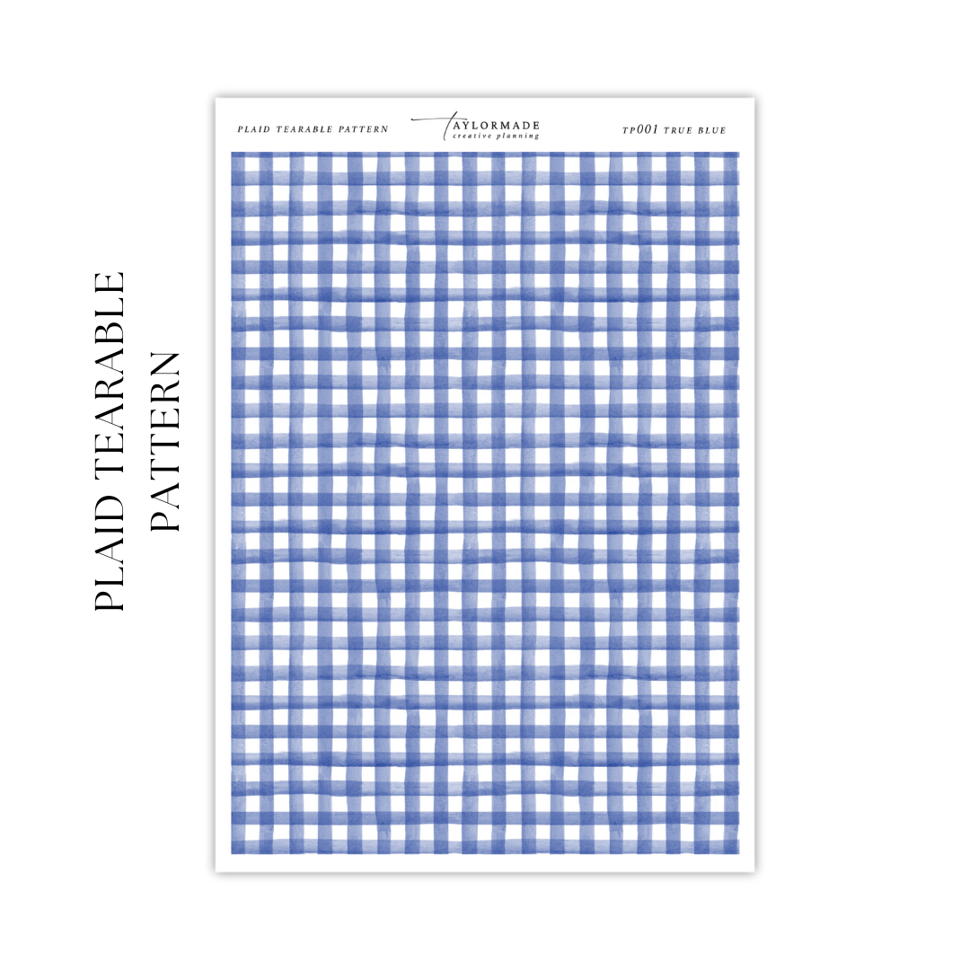 Plaid Tearable Pattern - True Blue