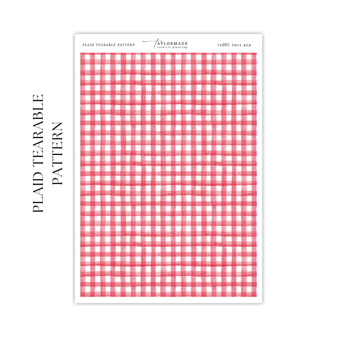 Plaid Tearable Pattern - True Red