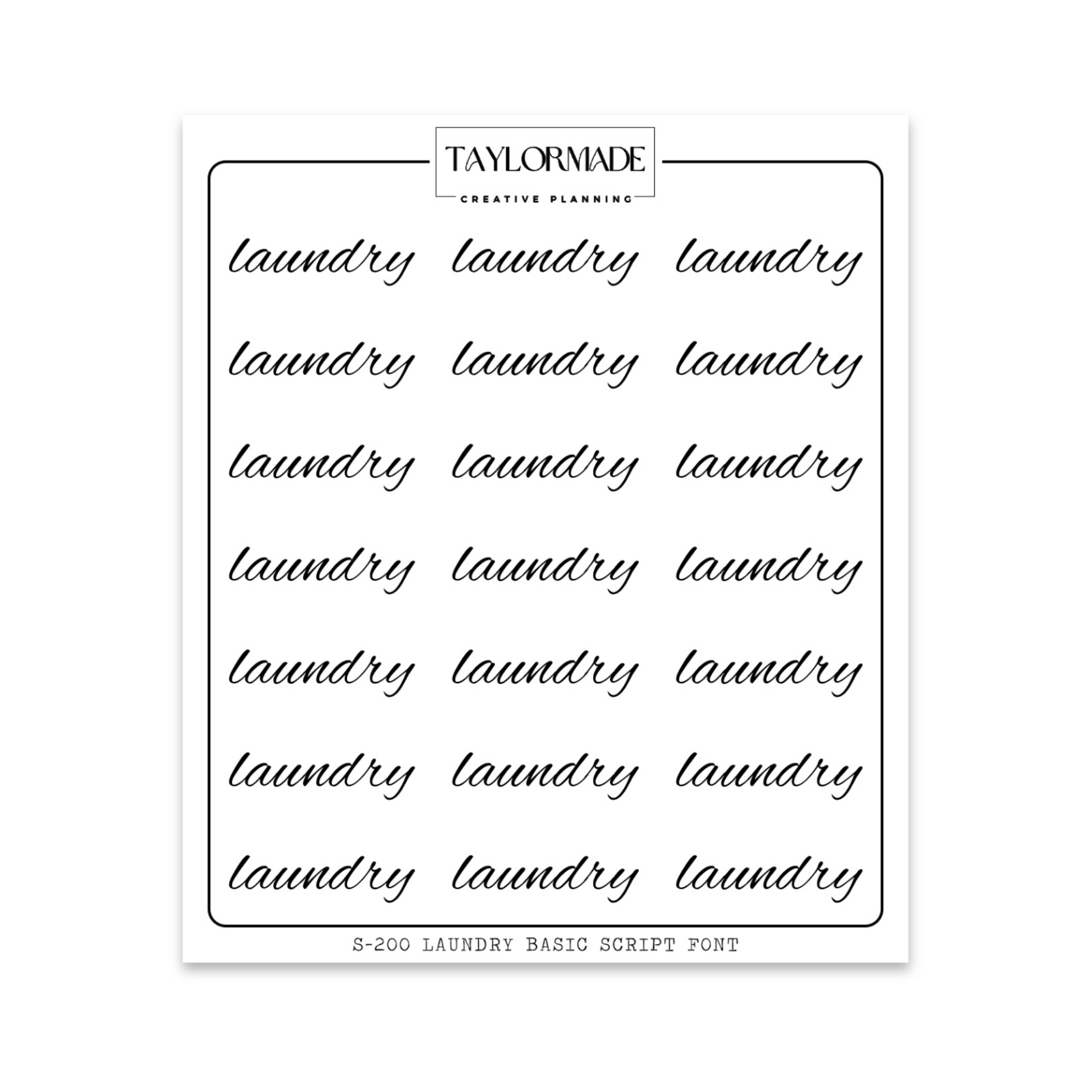 S200 - Laundry Basic Script Font