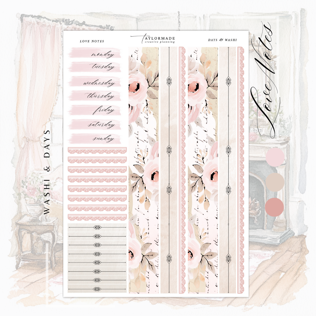 Love Notes Weekly Kit - Rose Gold Foil