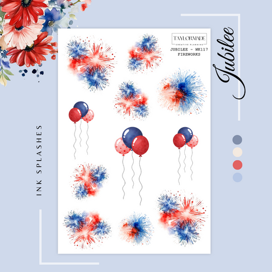 WK117 - Fireworks & Balloons - Jubilee Add-On Sheet