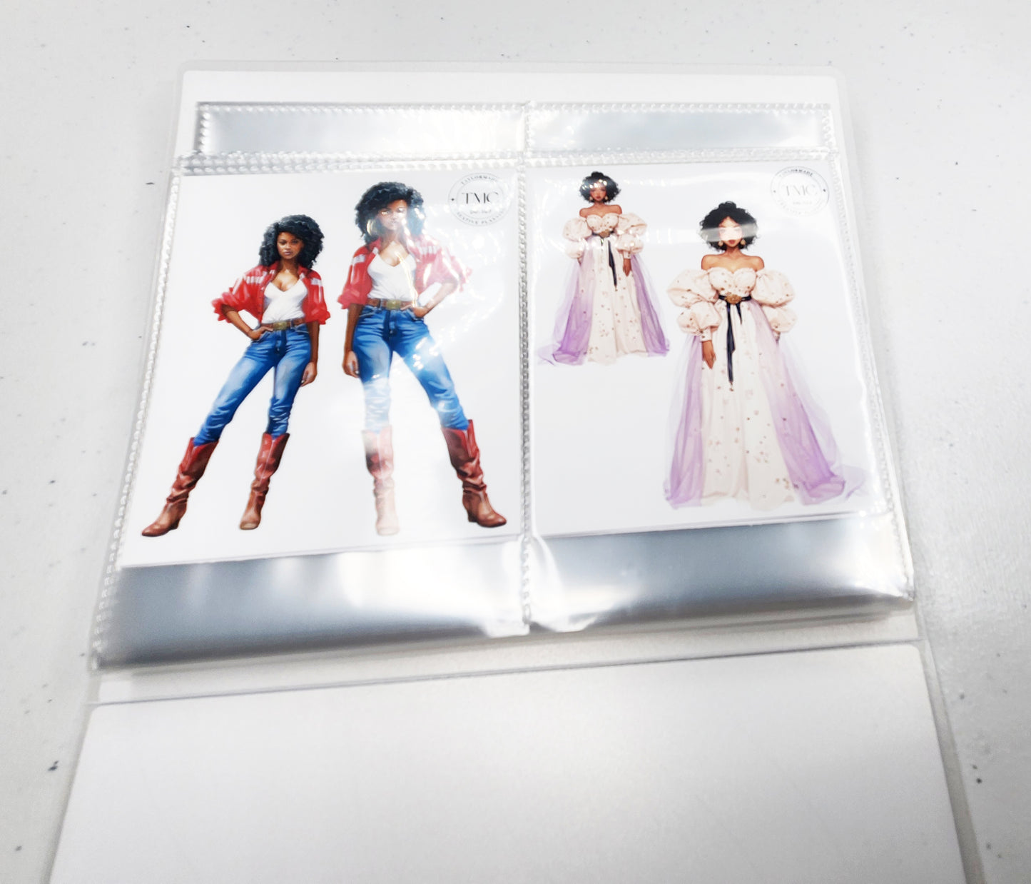 Fashion Doll Sticker/ Half Sheet Storage Album - With Snap Enclosure