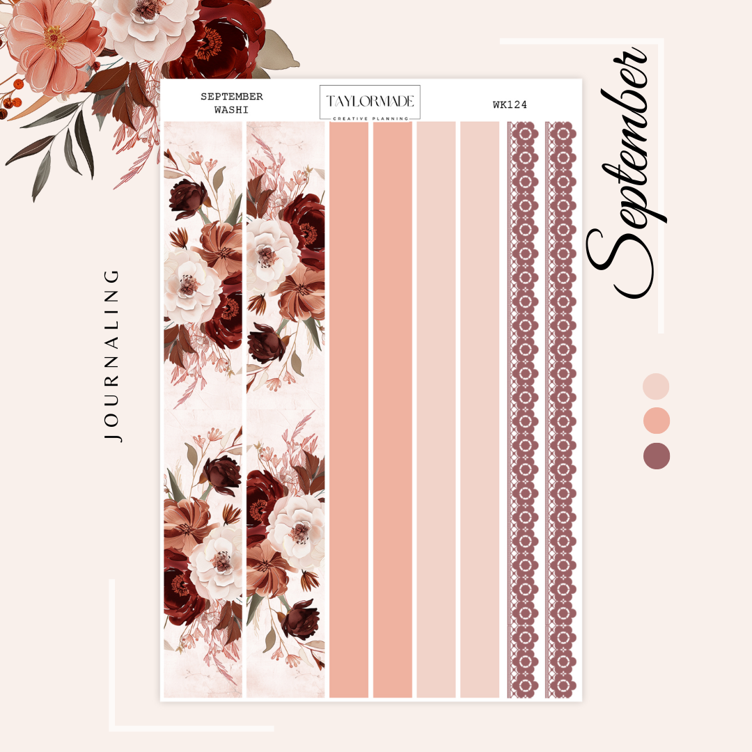 WK124- Washi Strips - September Add-On Sheet